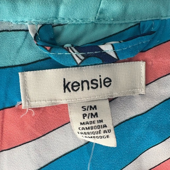 Kensie size S/MVibrant Multicolor Kimono Robe/ Swim Cover up, short sleeve, long - Picture 3 of 7